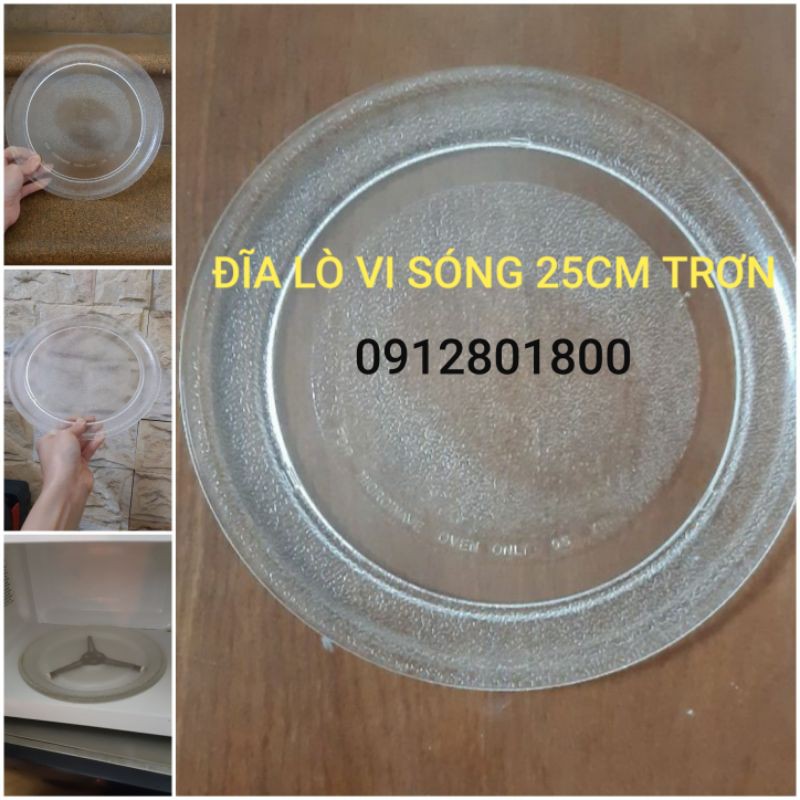 ĐĨA THỦY TINH LÒ VI SÓNG 25CM ĐĨA TRƠN CÁC HÃNG