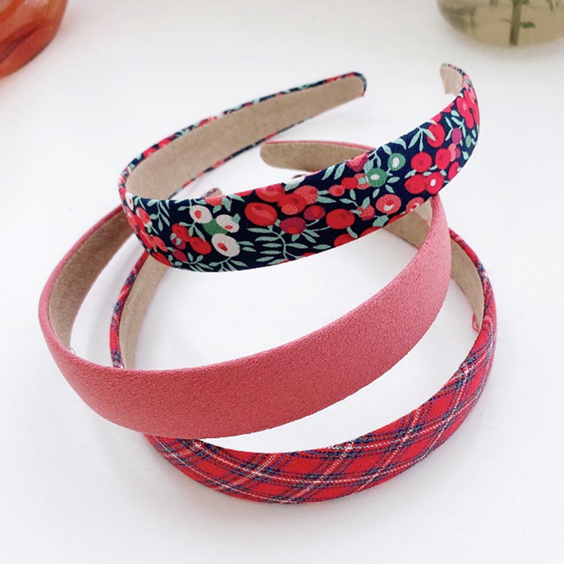 Bộ 3 Băng Đô Vải Họa Tiết Ca Rô Phong Cách Hàn Quốc Dành Cho Nữ