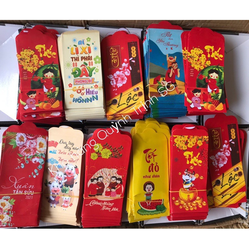 Combo 10 Bao lì xì Truyền thống tết Đinh Sửu 2021