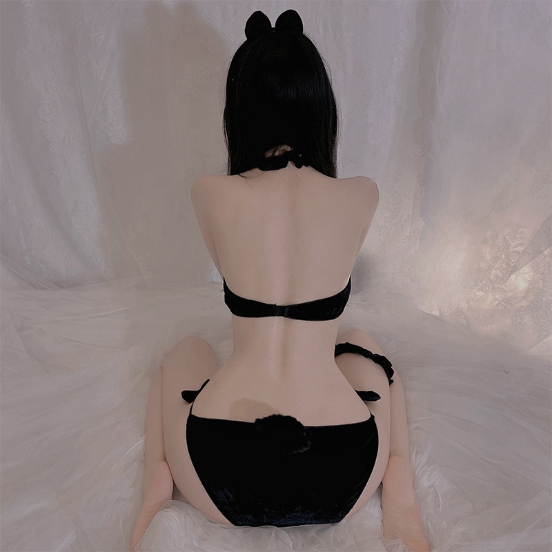Cosplay mèo đen sexy kèm phụ kiện cao cấp đáng yêu bộ đồ ngủ bé mèo hồng gợi cảm quyến rũ BIKI HOUSE N736 - TPHCM