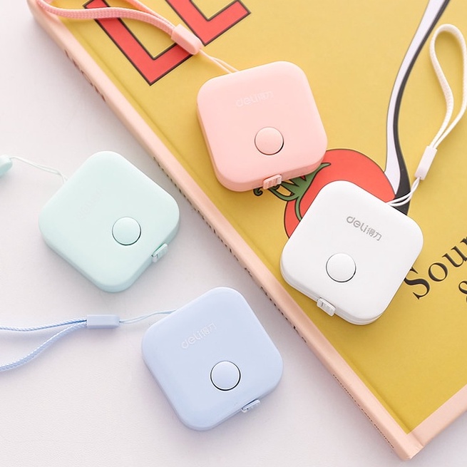 Deli Thước Dây Mini 1.5m Mềm Mại Màu Kẹo Dùng Đo Quần Áo
