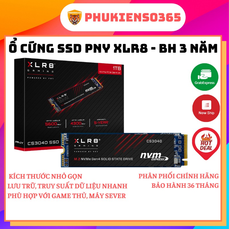 Ổ cứng SSD M2 PNY Gaming 250GB/ 1TB - XLR8 CS3030 NVMe, PCIe có tản nhiệt - BH 36 Tháng