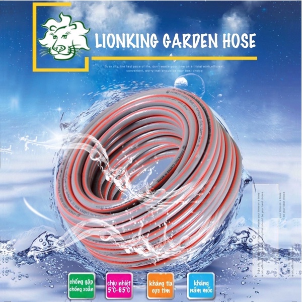 Ống Nước Lionking Phi 18 - 20 - 25. Kết Cấu 3 Lớp, Chống Gập, Chống Xoắn. Chịu Áp Lên Tới 10 Bar