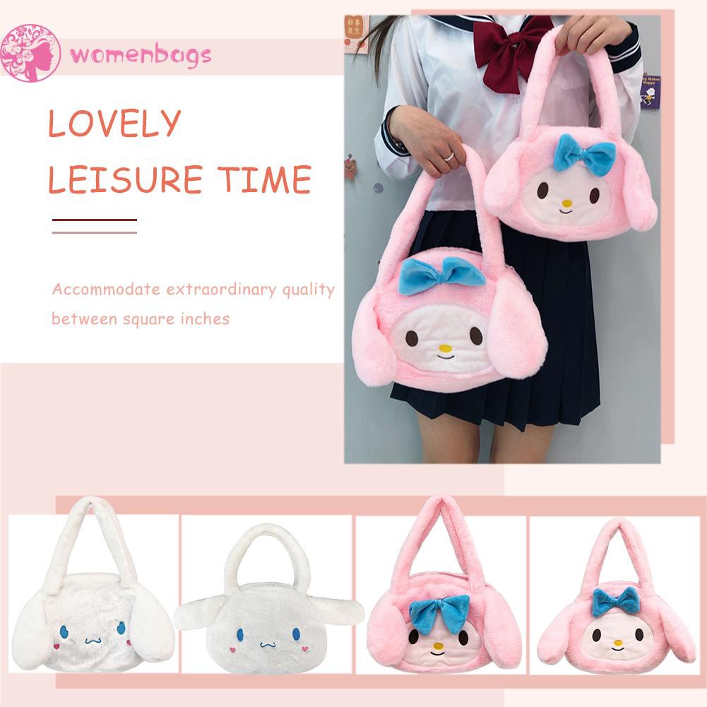 Túi Tote Đeo Vai Bằng Vải Bông Hình Thỏ Hoạt Hình Đáng Yêu Cho Nữ