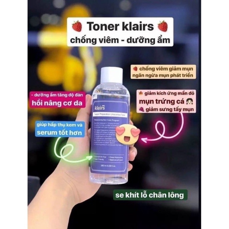 Nước hoa hồng Klairs không mùi