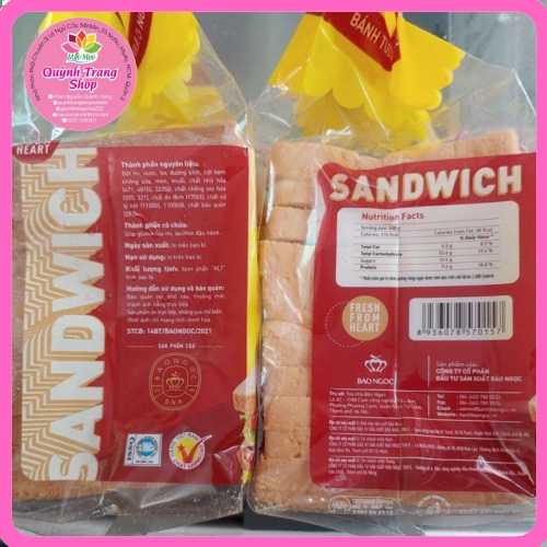 Bánh mì gối sandwich Bảo Ngọc 275g