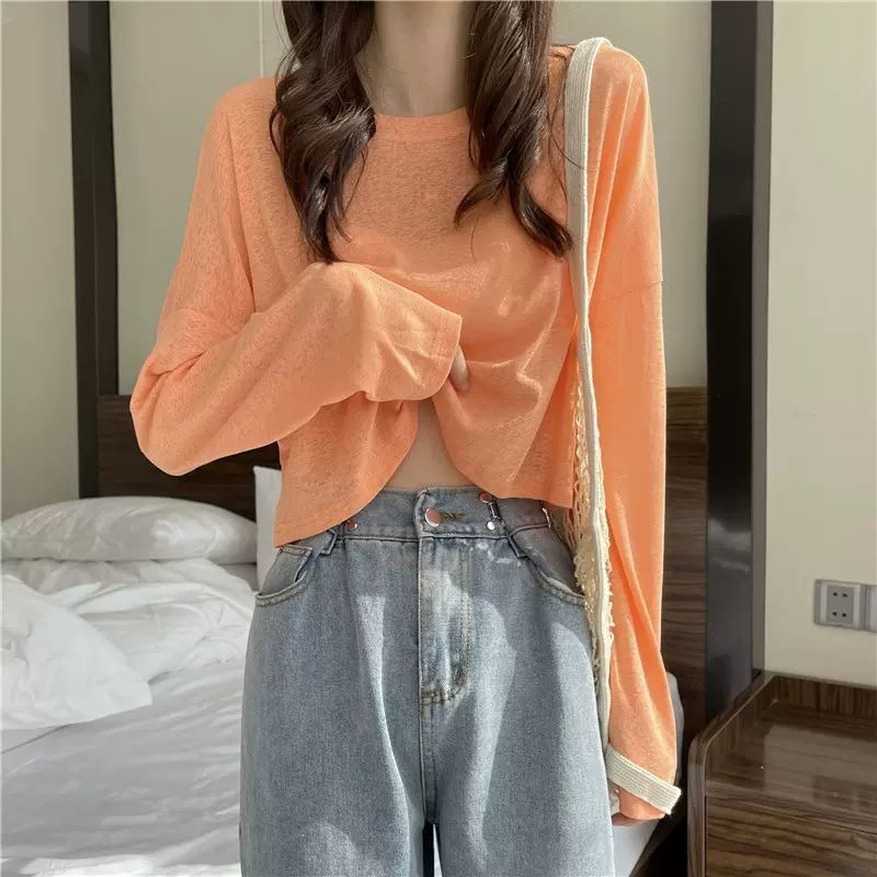 Áo Dệt Kim Tay Dài Dáng Rộng Chống Nắng Thời Trang Mùa Hè Cho Nữ