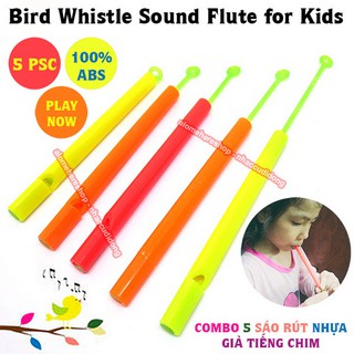 Combo 5 Sáo Rút Giả Tiếng Chim Bằng Nhựa An Toàn Cho Trẻ Sử Dụng Ngay Không Nhúng Nước