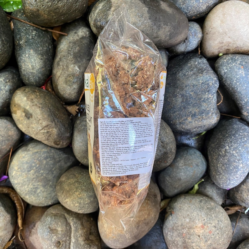 Date 15/7/2022 - Ngũ cốc muesli giòn sô cô la hữu cơ Markal 375g