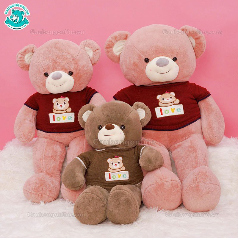 Gấu Bông Teddy Áo Len Gấu Love Cao Cấp Gấu Bông Online