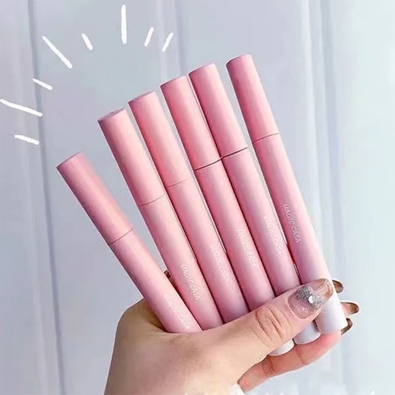 Mờ / Matte (Hàng Mới Về) Son Môi Dạng Lỏng Chống Thấm Nước Lâu Trôi Màu Hồng Đào Đỏ