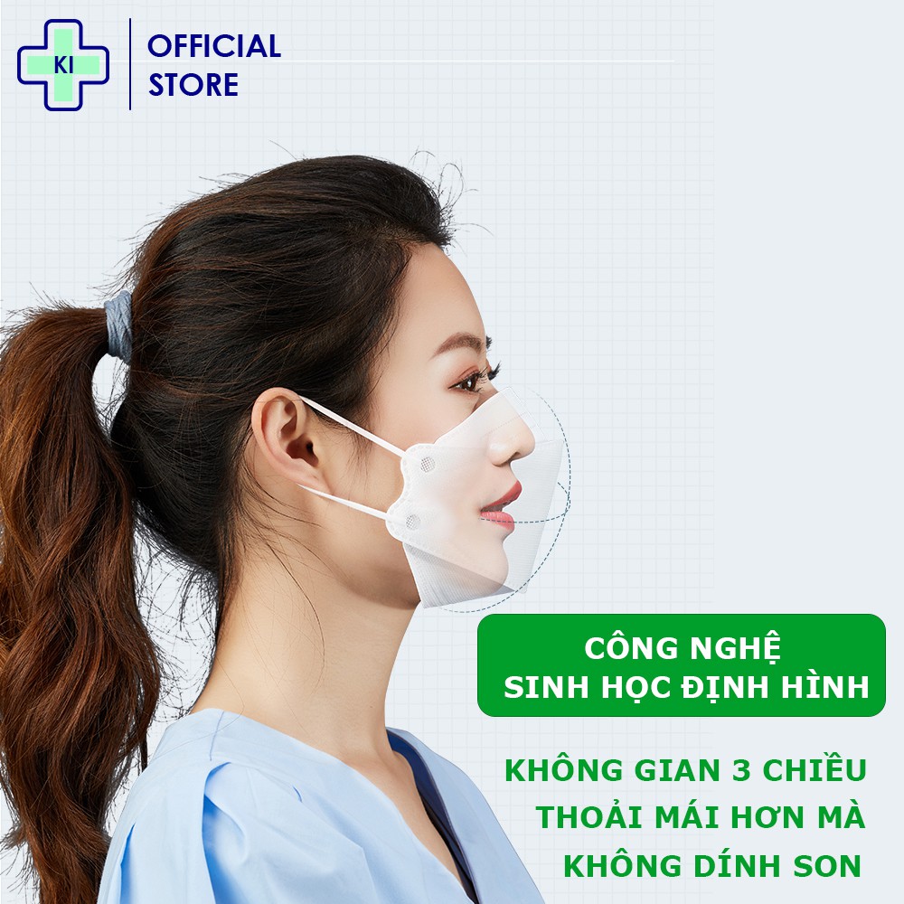 Khẩu trang y tế 3d mask 4 lớp KI STORE túi 6 cái, kháng bụi mịn lên đến 95% có thể tái sử dụng 2-3 lần.