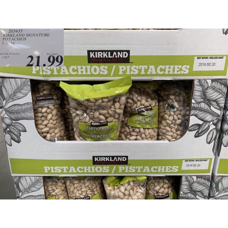 Hàng Mỹ - Hạt dẻ cười Kirkland Rang muối Kirkland Pistachios 1,36kg