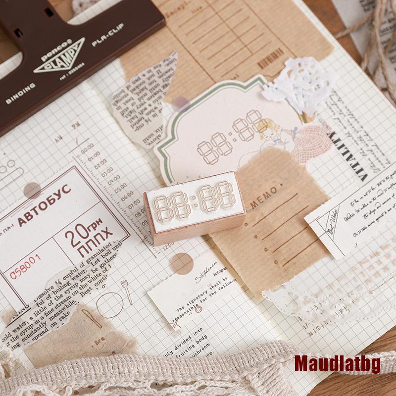 MABG Vintage Stopwatch Menu Time Plan Stamp DIY Wooden Rubber Stamps For Scrapbo