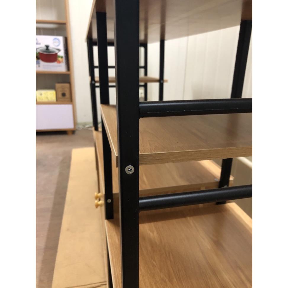 Kệ bếp lò vi sóng có tủ đối xứng, kệ bếp đa năng phong cách Châu Âu, gọn gàng chất gỗ MDF dày 12mm dễ lắp ráp BIG SALE