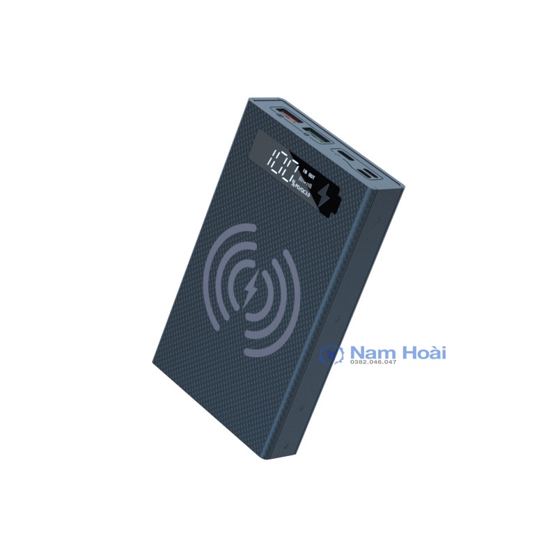 Box sạc dự phòng 5 cell sạc nhanh QC 3.0, PD 3.0, Không dây 15W tháo lắp dể dàng bằng ốc vít