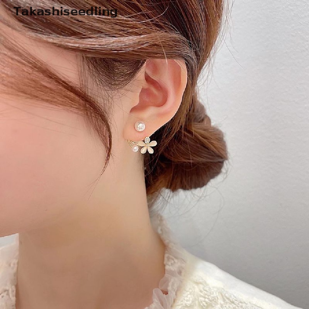 (Takashiseedling) Hoa Tai Đinh Tán Kim Loại Hình Hoa Ngọc Trai Cổ Điển Thanh Lịch Thời Trang Xuân Hè Cho Nữ Bán Chạy