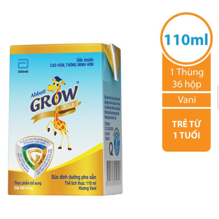 Thùng 48 hộp Sữa nước Abbott Grow Gold 110ml/hộp