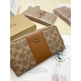 Ví dài C Accordion Zip Wallet xuất xịn full box làm quà
