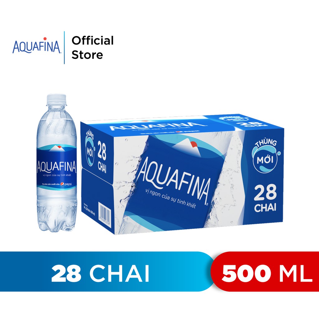 [HỎA TỐC-HN&amp;ĐN]Thùng 28 Chai Nước tinh khiết Aquafina (500ml/chai)