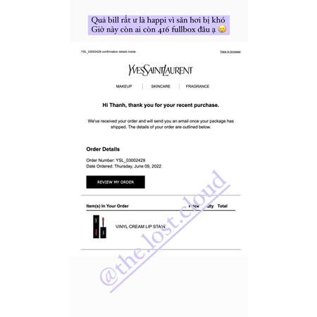 Son Kem YSL Vinyl Cream Lip Stain 416 fullbox SẴN🌹 date mới nhất