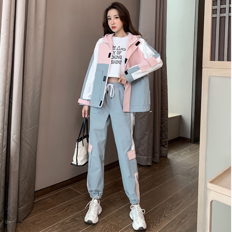 Set trang phục thể thao dáng rộng phong cách đường phố 2021 mới thời trang dành cho nữ