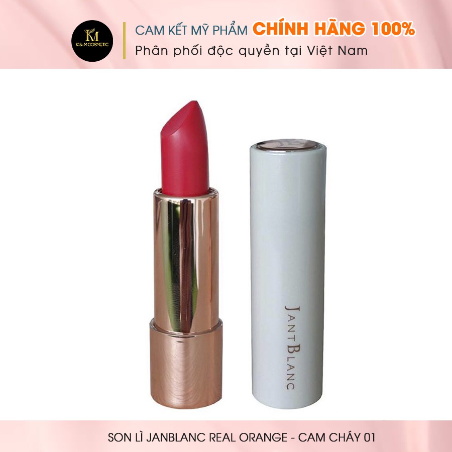 Son Lì Chống Thấm Nước Lâu Trôi Dưỡng Ẩm  JANBLANC REAL ORANGE - CAM CHÁY 01 3.5g #01