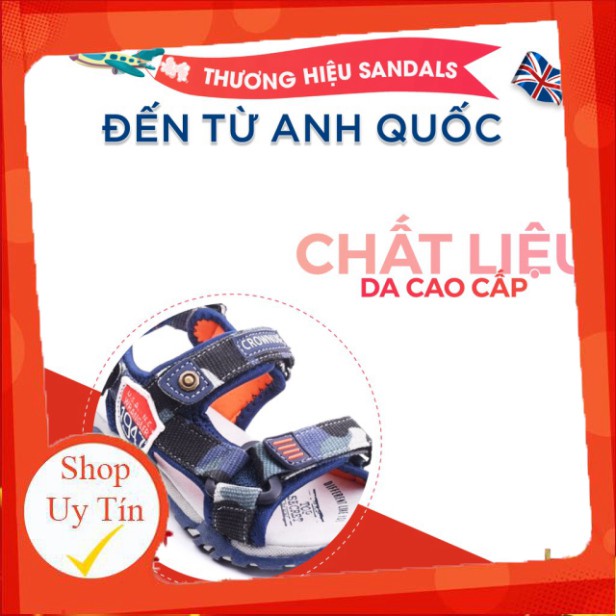 Dép Quai Hậu Bé Trai Đi Học Chính Hãng Crown Space UK Sandals Trẻ em Nam Cao Cấp CRUK533 Nhẹ Êm Size 26-35/2-14 Tuổi