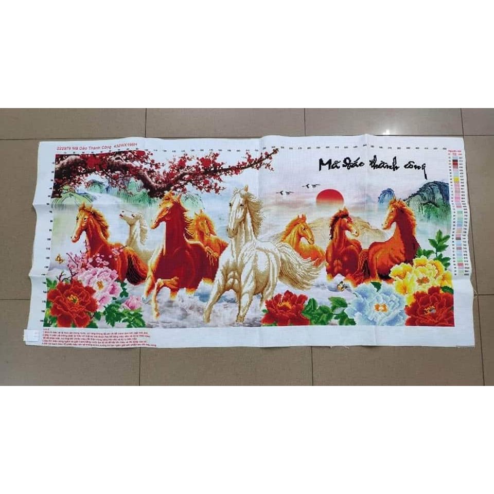 Tranh thêu mã đáo thành công khổ lớn 190x83cm