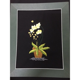 Tranh thêu tay lãng hoa 25 X 30cm Hoa003