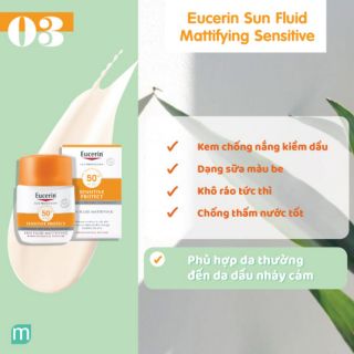 Kem chống nắng Eucerin Sun Fluid Mattifying SPF 50+
