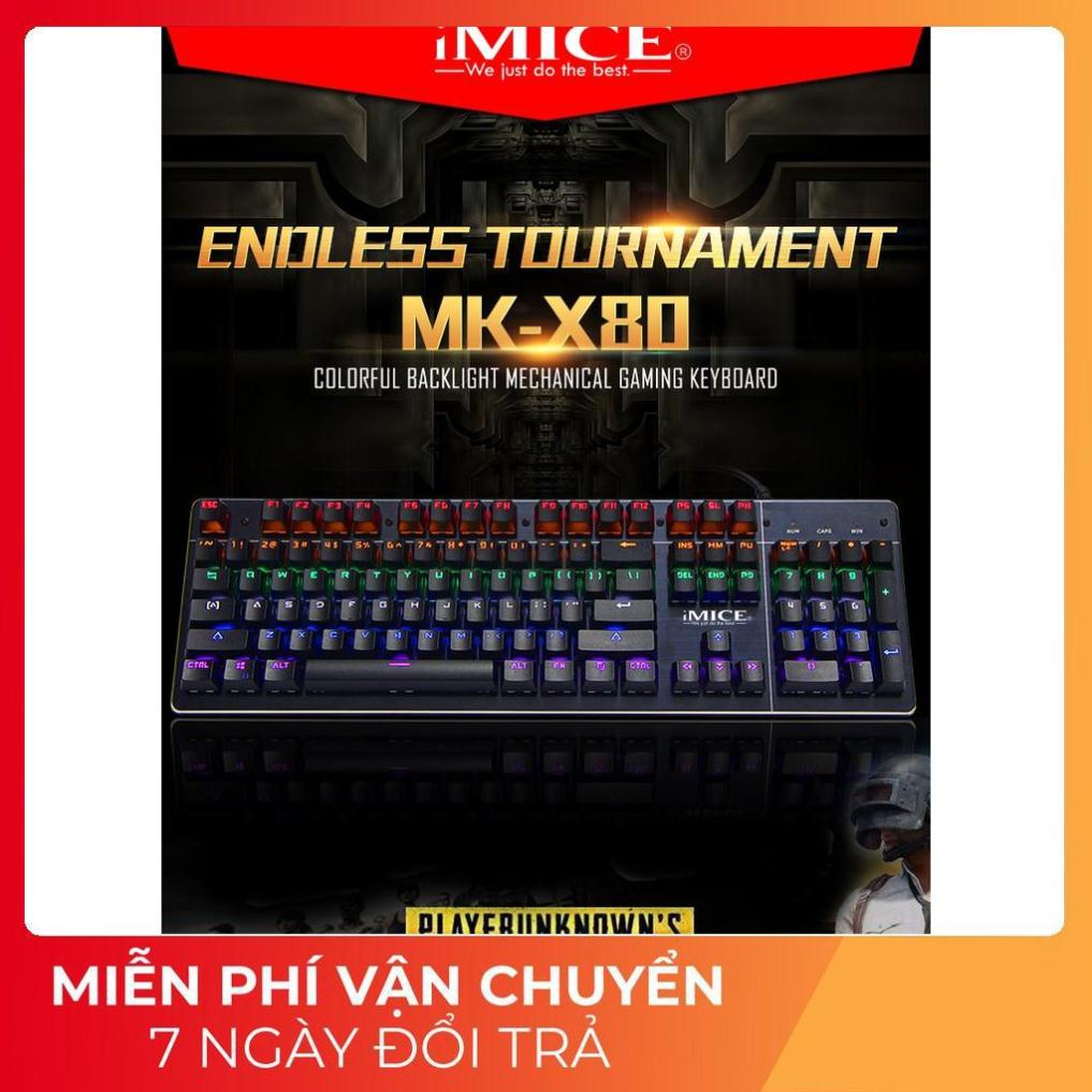 S   BÀN PHÍM CƠ CHUYÊN GAME IMICE MK-X80 10 CHẾ ĐỘ ĐỔI MÀU LED