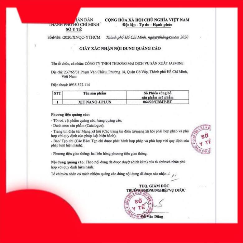 Xịt tan mỡ nano J.Plus Đan Trường