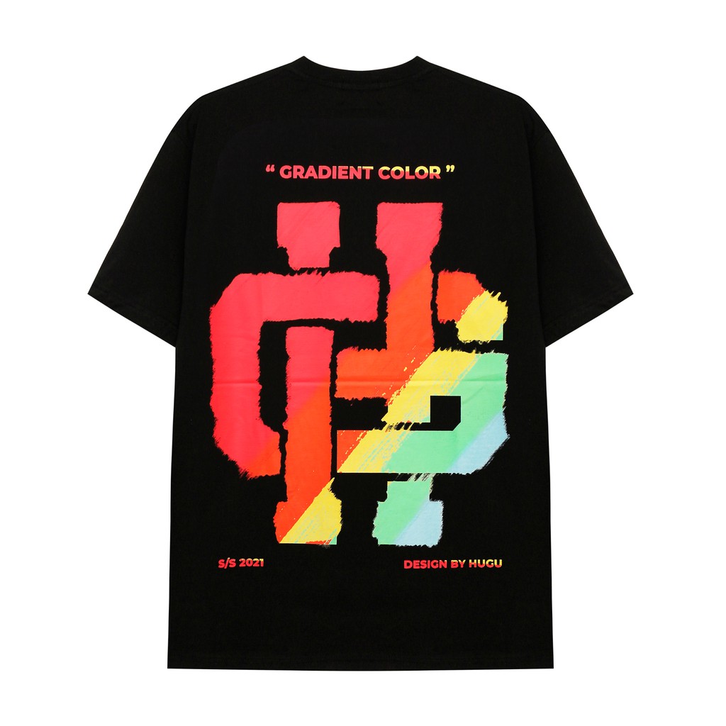 Áo thun tay ngắn HUGU - Gradient - chất liệu cotton - unisex
