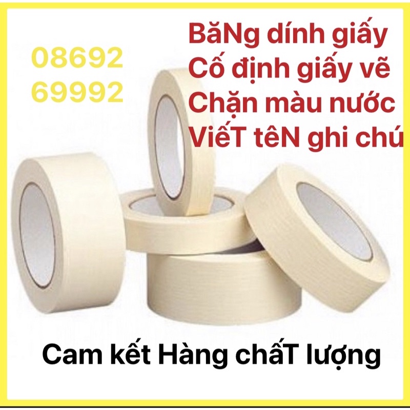 BĂNG KEO GIẤY BĂNG DÍNH GIẤY KHỔ 5cm và 2cm Với khổ 1cm