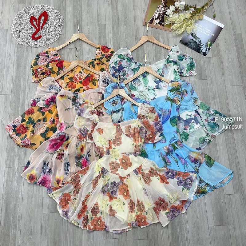 Jumpsuits hoa cúp ngực