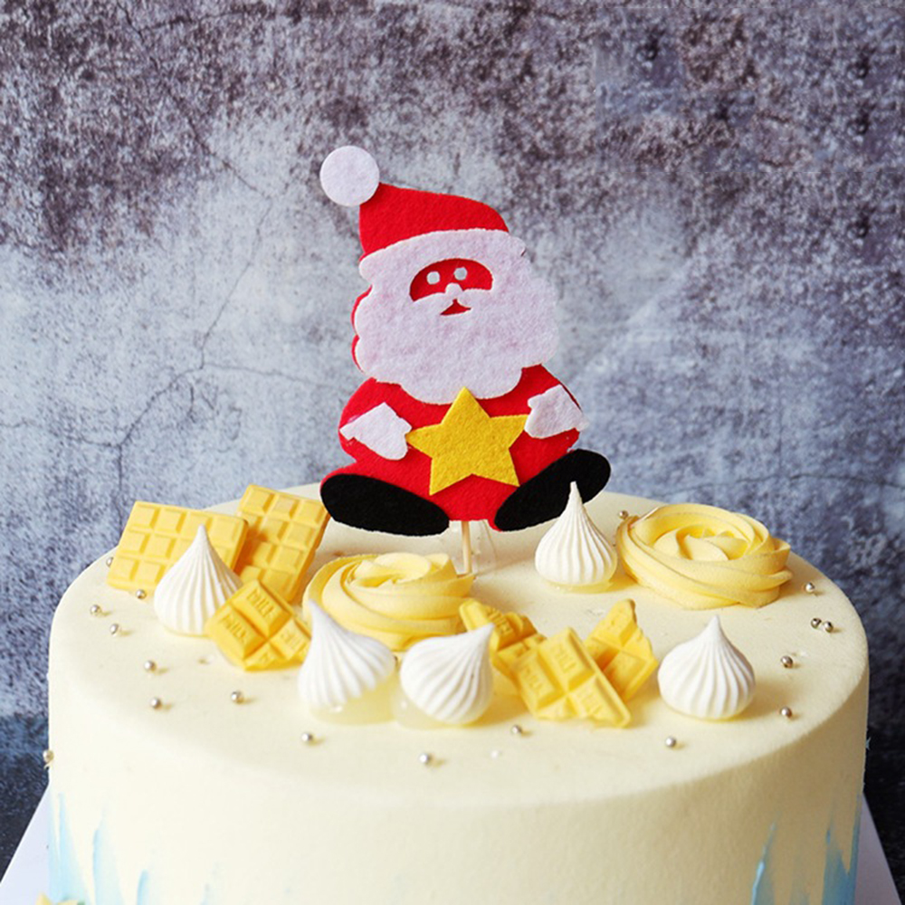 Bộ 3 que cắm trang trí bánh kem hình cây thông noel/bông tuyết/ông già noel chủ đề giáng sinh