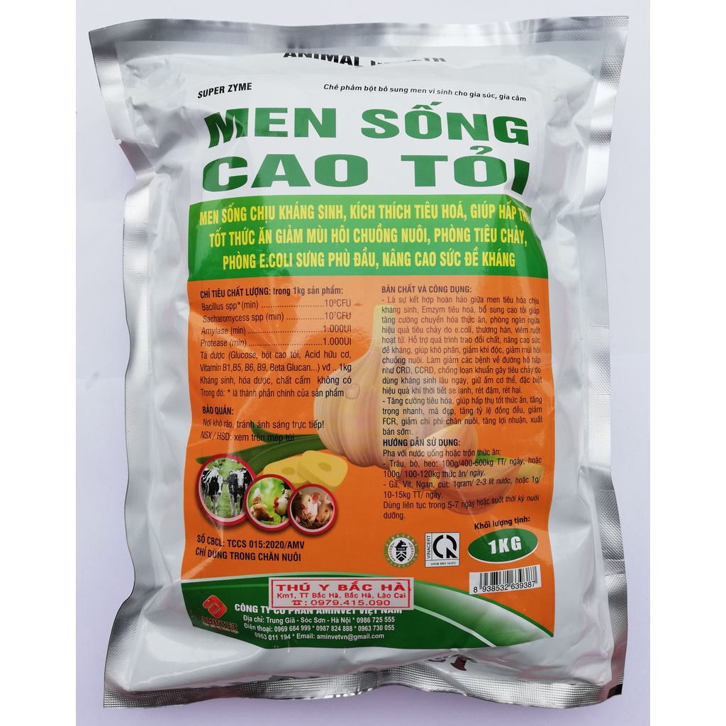 1 gói Men sống Super Zyme Cao tỏi 200g giúp hấp thu tốt thức ăn, giảm mùi hôi chuồng nuôi