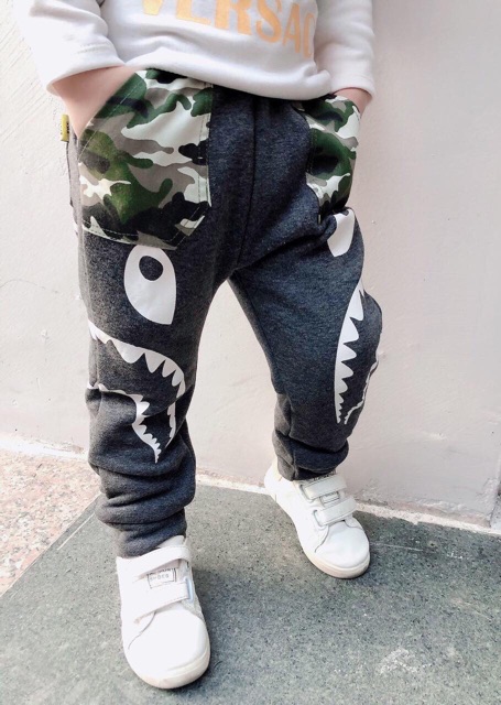 SIZE 8-33kg Quần nỉ lot lông Bape cực truất và ấm cho bé trai bé gái - qcm