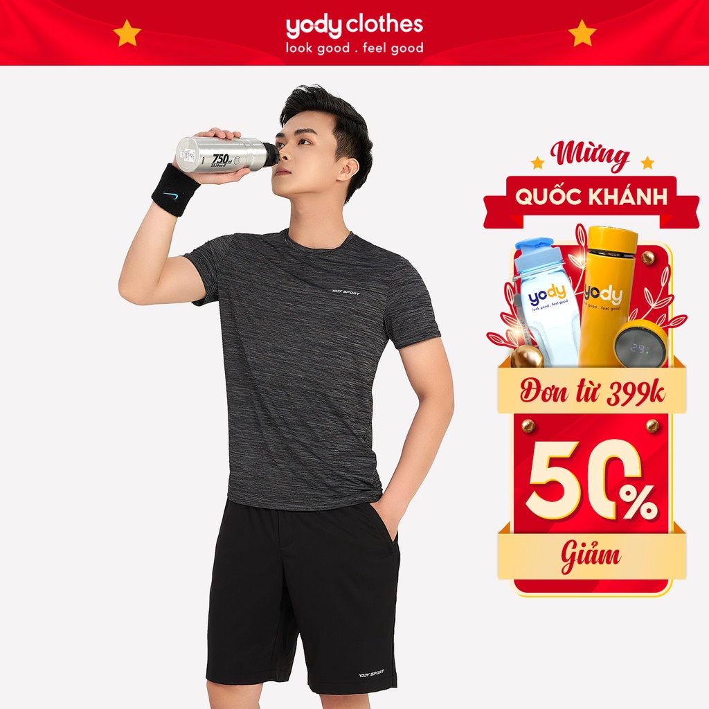 Bộ đồ thể thao nam YODY lưng thun thoải mái thấm hút siêu tốt SBM5017