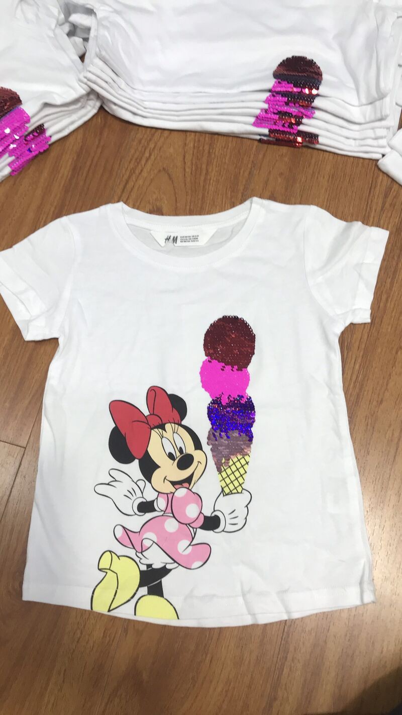 Aó HM minnie cầm kem lật hình ❤️ FREESHIP ❤️ Aó HM minnie cầm kem lật hình cho bé