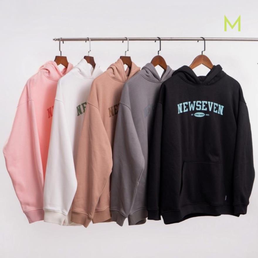 Áo hoodie nỉ bông N7 NEWSEVEN basic nam nữ form rộng thu đông Local Brand T5