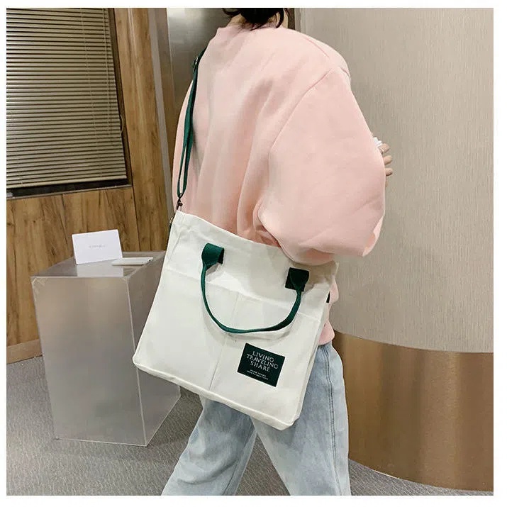 Túi Xách Vải canvas kj117 Sức Chứa Lớn Tiện Dụng Cho Nam Và Nữ
