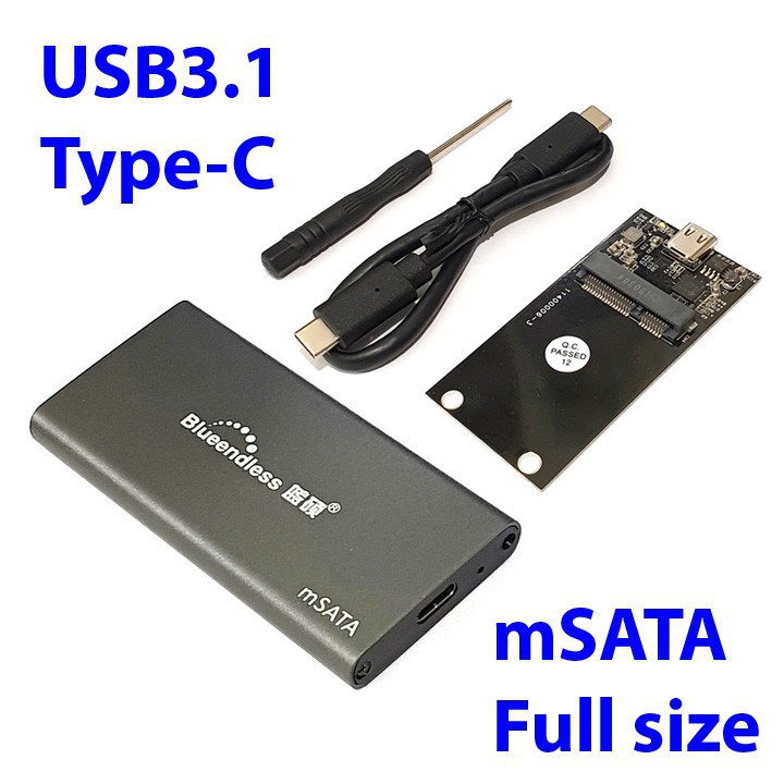 Box SSD mSATA USB3.1 type-C Blueendless M3C BX04 | WebRaoVat - webraovat.net.vn