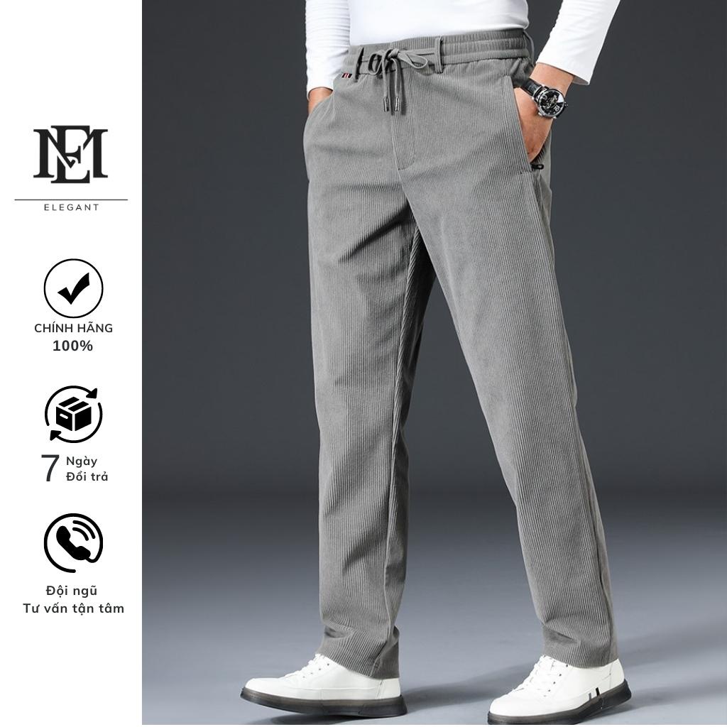 Quần dài nam ống rộng ELEGANT vải nhung tăm phong cách trẻ trung năng động