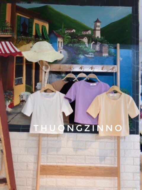 [Ảnh thật/Video]Áo croptop ngắn tay nhiều màu ( có video)