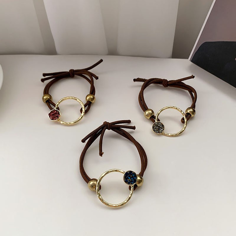 [Mã SKAMCLU8 giảm 10% cho đơn từ 100K] Dây cột tóc mặt kim loại đính đá xinh xắn