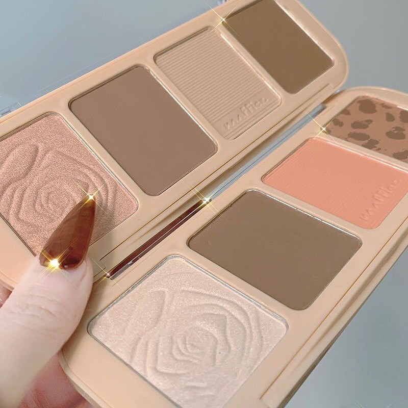 Bảng 4 ô  bắt sáng highlight- phấn má hồng- tạo khối MAFFICK | BigBuy360 - bigbuy360.vn