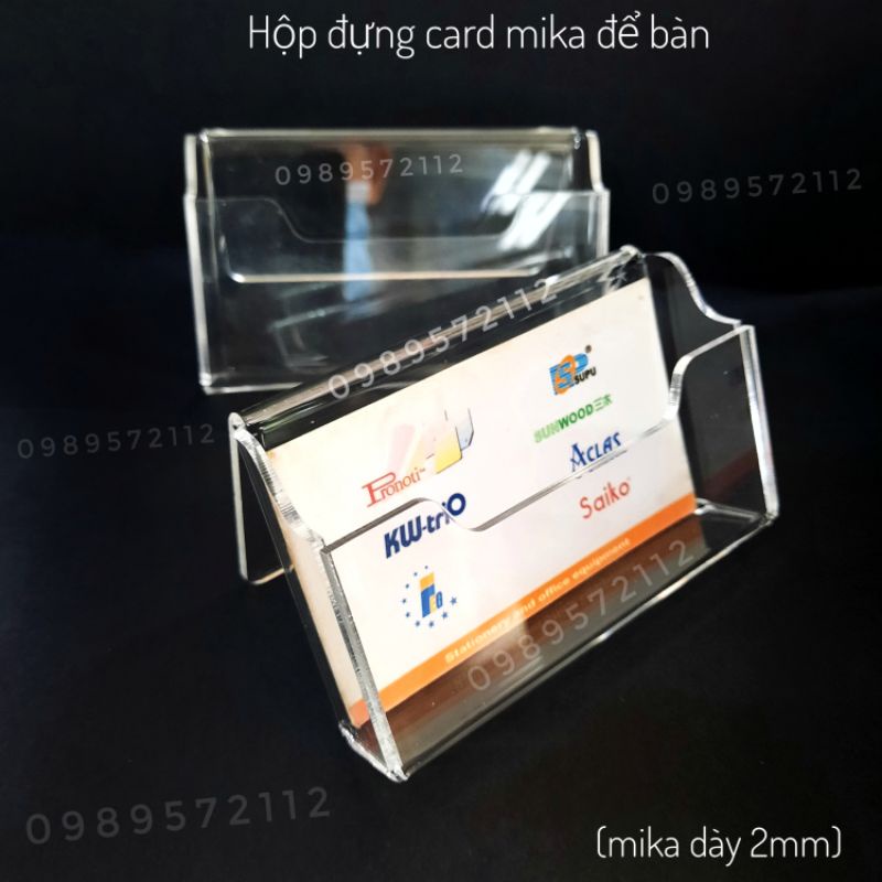 Hộp đựng card visit mika dày 2mm.để bàn làm việc