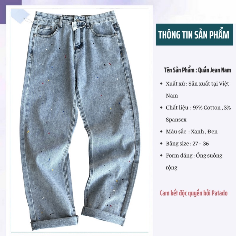 Quần jean baggy nam ống suông rộng VẨY SƠN VS01 nam nữ Phong cách hàn quốc 2022